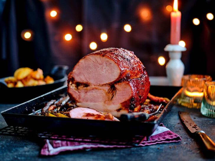 Oven baked glazed ham