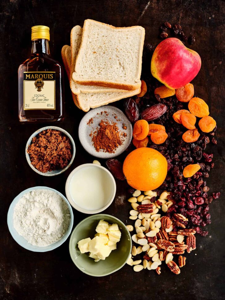 Ingredients for christmas pudding