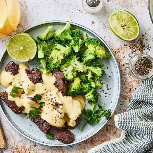 Chicken liver recipe with mustard sauce