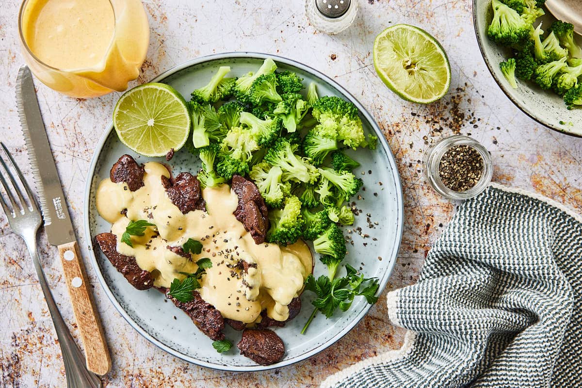 Chicken liver recipe with mustard sauce