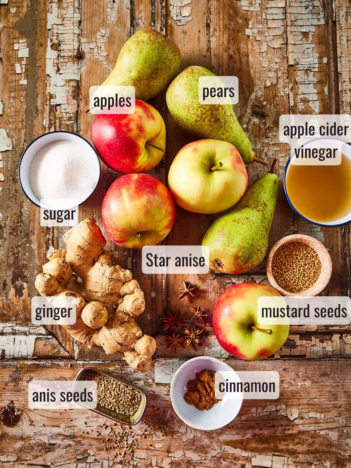 Ingredients for apple chutney